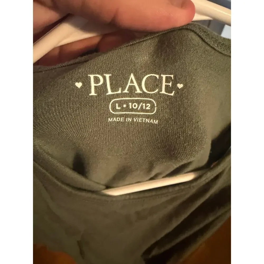 Children’s Place Girls L 10/12 Olive Green Twist Front Sleeveless Tank Top